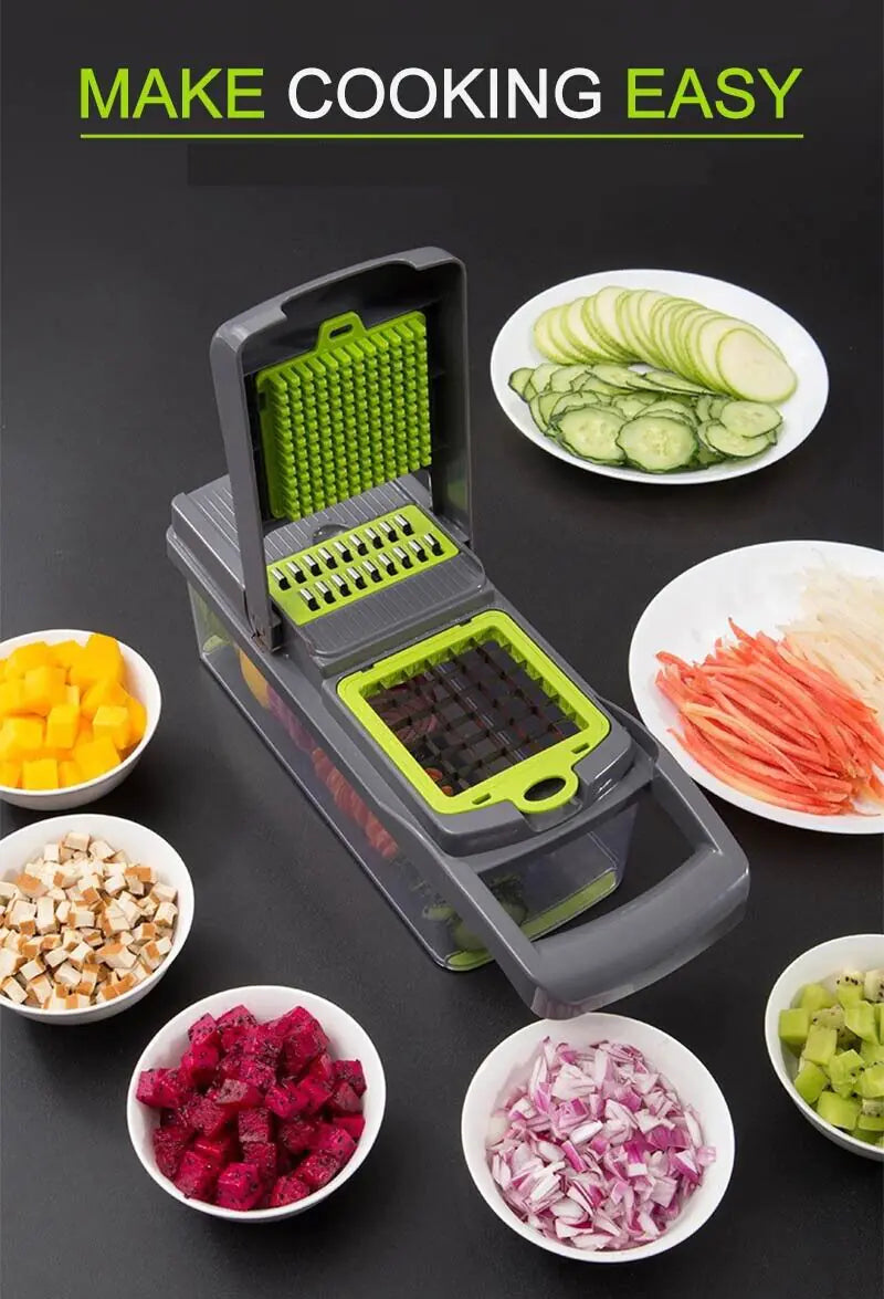 14-In-1 Vegetable Fruit Chopper Cutter Food Onion Veggie Dicer Slicer Kitchen